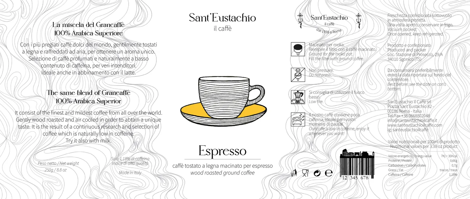 Sant'Eustachio etichetta tavola disegno 4